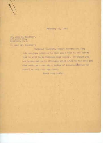 GRIFFIN TO JOHN EASTMAN WOODRUFF, FEBRUARY 21, 1905