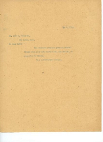 TO JOHN EASTMAN WOODRUFF, MAY 6, 1904