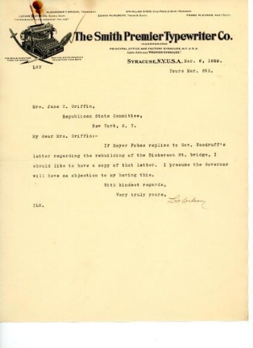 WILSON TO GRIFFIN, MARCH 6, 1909