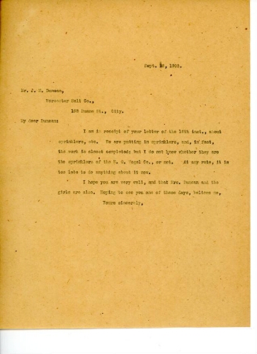 TO DUNCAN, SEPTEMBER 28, 1903