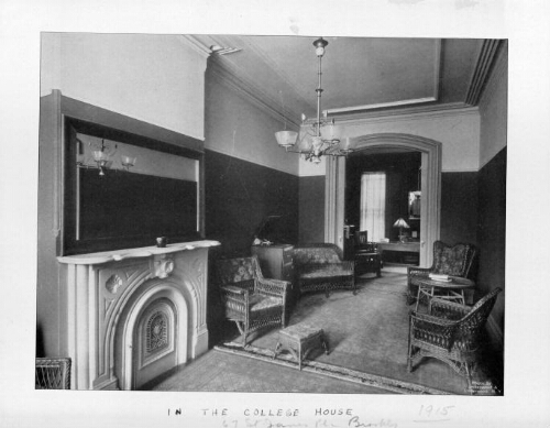 Interior of the college house, 1915