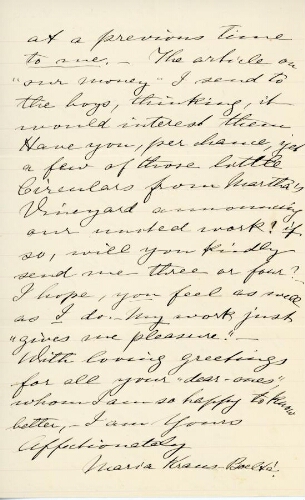 Kraus-Boelté to Meleney, October 9, 1898