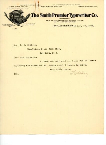 WILSON TO GRIFFIN, MARCH 10, 1909