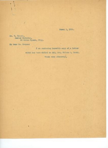 TO KENYON, MARCH 1, 1904