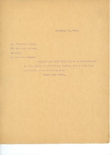 TO KENYON, FEBRUARY 11, 1905