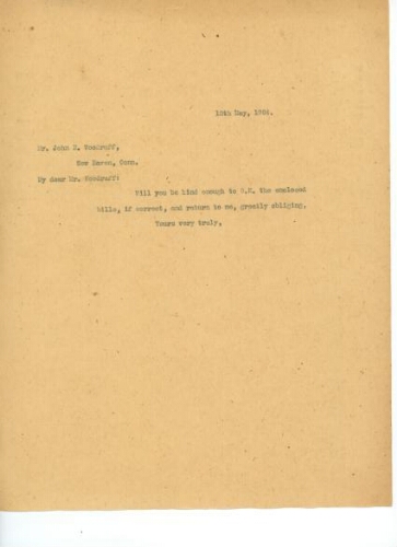 TO JOHN EASTMAN WOODRUFF, MAY 12, 1904