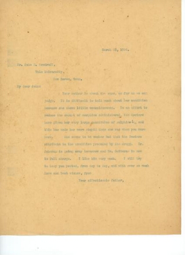 TO JOHN EASTMAN WOODRUFF, MARCH 25, 1904