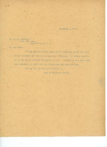 TO JOHN EASTMAN WOODRUFF, SEPTEMBER 3, 1904