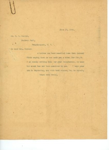 TO USSHER, JUNE 15, 1904