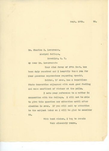 TO LEVERMORE, SEPTEMBER 28, 1906