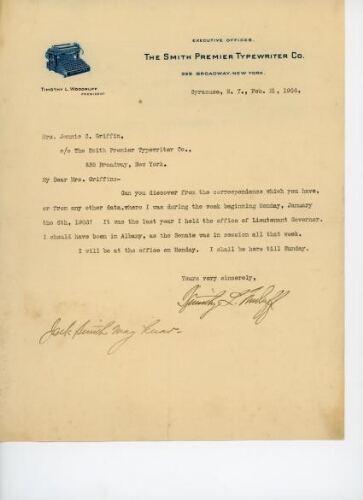 TO GRIFFIN, FEBRUARY 21, 1906