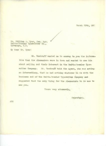 GRIFFIN TO DYER, MARCH 25, 1909