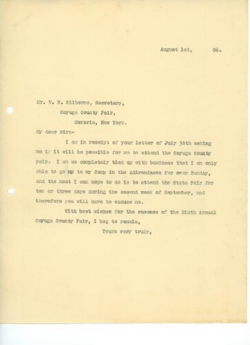 TO KILBORNE, AUGUST 1, 1906