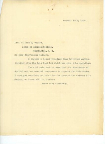 TO CALDER, JANUARY 15, 1907