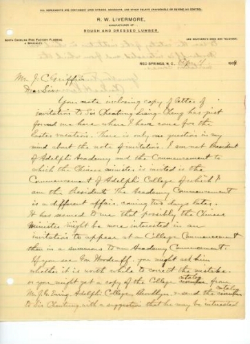 LEVERMORE TO GRIFFIN, APRIL 4, 1904