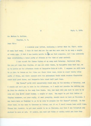 TO COLLIER, SEPTEMBER 8, 1903