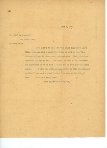 TO JOHN EASTMAN WOODRUFF, JUNE 2, 1904