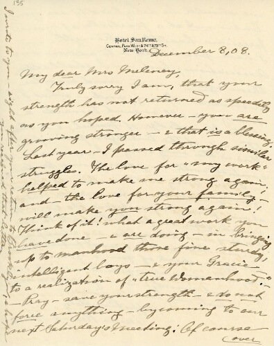 Kraus-Boelté to Meleney, December 8, 1909