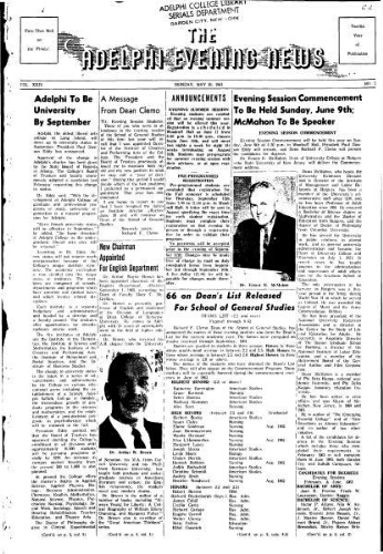 Adelphi Evening News 1963-05-20