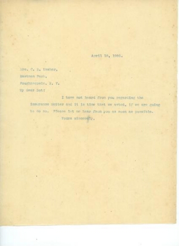 TO USSHER, APRIL 18, 1905