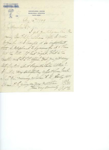 TO GRIFFIN, AUGUST 16, 1909