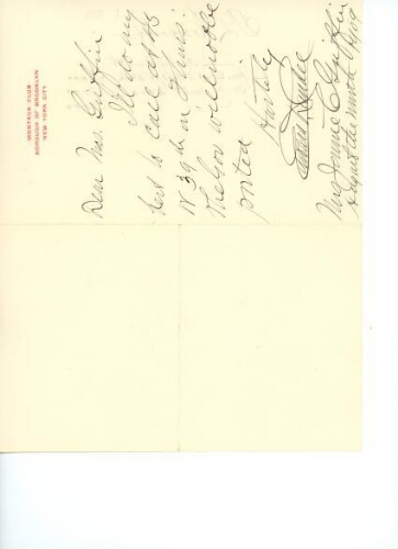 CANDEE TO GRIFFIN, JANUARY 13, 1909