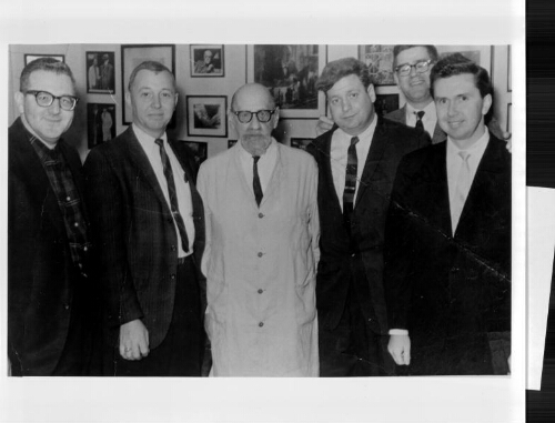 Theodore Reik (third from left) with Adelphi post-doctoral students in the School of Advanced Psychological Studies