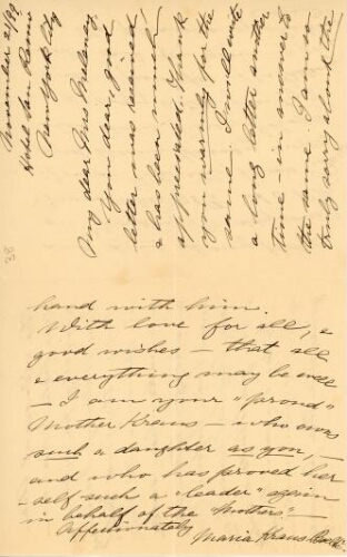 Kraus-Boelté to Meleney, November 21, 1899