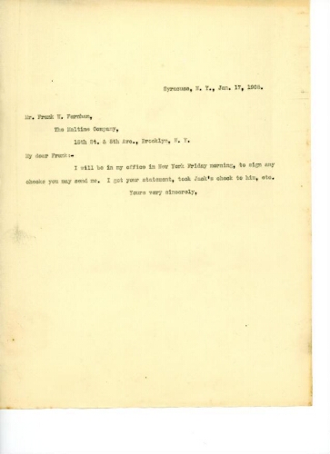 TO FARNHAM, JANUARY 17, 1905