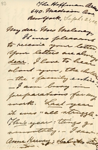 Kraus-Boelté to Meleney, September 21, 1902