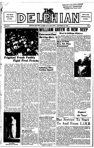 The Delphian, September 25, 1952