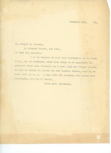 TO KENNEDY, DECEMBER 19, 1906