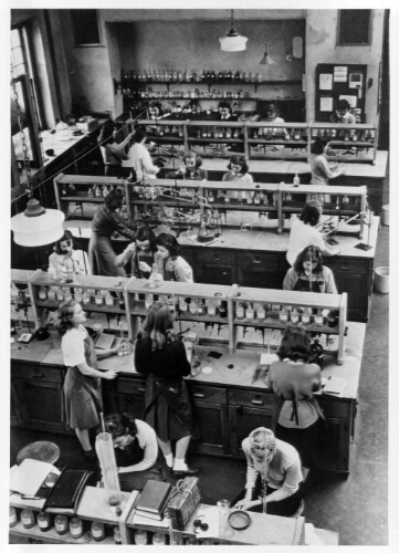Adelphi College Chemistry Lab, 1940s