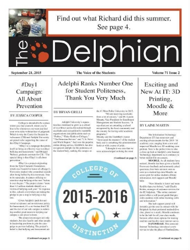 The Delphian, September 21, 2015
