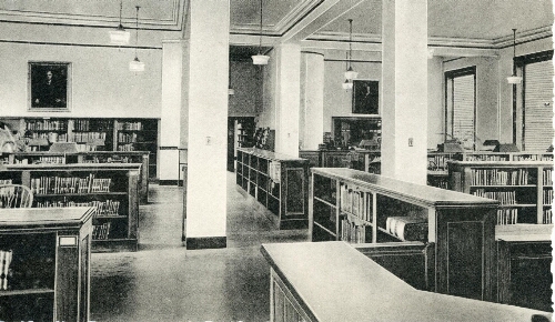 Library interior, 1930s