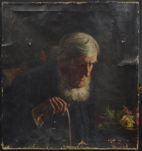 Old Man with Roses