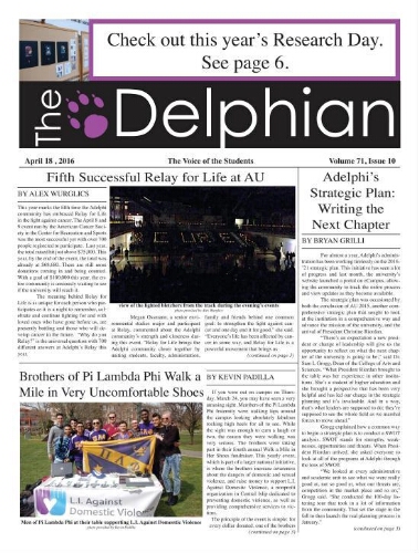 The Delphian, April 18, 2016