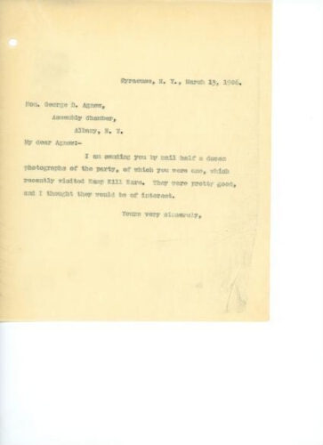 TO AGNEW, MARCH 13, 1906