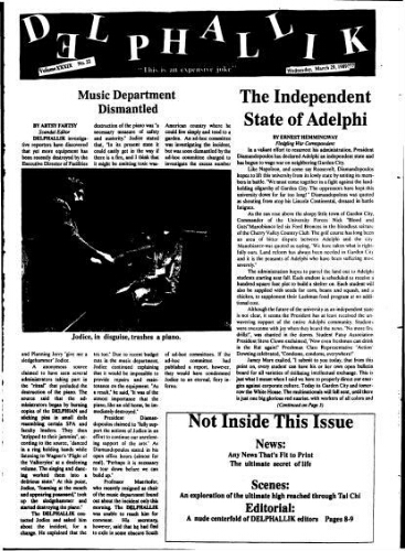 The Delphian, March 29, 1989